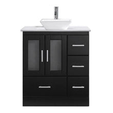 Load image into Gallery viewer, Zola 30&quot; Single Sink White Engineered Stone Top Vanity with Faucet - Vanity Grace Store - Virtuusa