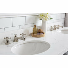 Load image into Gallery viewer, Water Creation 60&quot; Palace Collection Quartz Carrara Cashmere Grey Bathroom Vanity Set With Hardware And F2-0009 Faucets in Polished Nickel (PVD) Finish- Water Creation