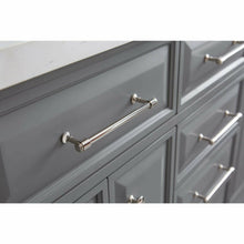 Load image into Gallery viewer, Water Creation 60&quot; Palace Collection Quartz Carrara Cashmere Grey Bathroom Vanity Set With Hardware And F2-0012 Faucets, Mirror in Polished Nickel (PVD) Finish- Water Creation