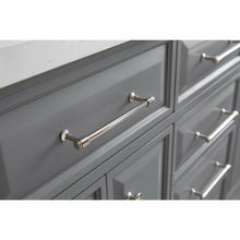 Load image into Gallery viewer, Water Creation 60&quot; Palace Collection Quartz Carrara Cashmere Grey Bathroom Vanity Set With Hardware And F2-0012 Faucets in Polished Nickel (PVD) Finish- Water Creation