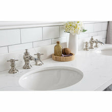 Load image into Gallery viewer, Water Creation 60&quot; Palace Collection Quartz Carrara Cashmere Grey Bathroom Vanity Set With Hardware And F2-0013 Faucets, Mirror in Polished Nickel (PVD) Finish- Water Creation