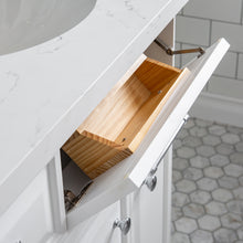 Load image into Gallery viewer, Water Creation 60&quot; Palace Collection Quartz Carrara Pure White Bathroom Vanity Set With Hardware in Chrome Finish- Water Creation