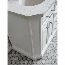 Load image into Gallery viewer, Water Creation 60&quot; Palace Collection Quartz Carrara Pure White Bathroom Vanity Set With Hardware And F2-0009 Faucets in Chrome Finish- Water Creation