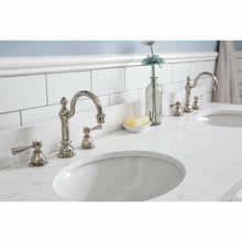 Load image into Gallery viewer, Water Creation 60&quot; Palace Collection Quartz Carrara Pure White Bathroom Vanity Set With Hardware And F2-0012 Faucets, Mirror in Polished Nickel (PVD) Finish- Water Creation