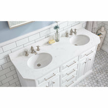 Load image into Gallery viewer, Water Creation 60&quot; Palace Collection Quartz Carrara Pure White Bathroom Vanity Set With Hardware And F2-0013 Faucets, Mirror in Polished Nickel (PVD) Finish- Water Creation