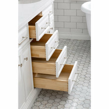 Load image into Gallery viewer, Water Creation 60&quot; Palace Collection Quartz Carrara Pure White Bathroom Vanity Set With Hardware And F2-0013 Faucets, Mirror in Polished Nickel (PVD) Finish- Water Creation