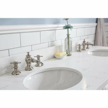 Load image into Gallery viewer, Water Creation 60&quot; Palace Collection Quartz Carrara Pure White Bathroom Vanity Set With Hardware And F2-0013 Faucets, Mirror in Polished Nickel (PVD) Finish- Water Creation