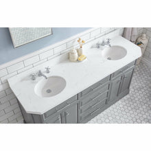 Load image into Gallery viewer, Water Creation 72&quot; Palace Collection Quartz Carrara Cashmere Grey Bathroom Vanity Set With Hardware And F2-0009 Faucets in Chrome Finish- Water Creation