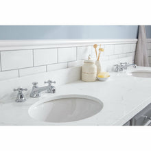 Load image into Gallery viewer, Water Creation 72&quot; Palace Collection Quartz Carrara Cashmere Grey Bathroom Vanity Set With Hardware And F2-0009 Faucets, Mirror in Chrome Finish- Water Creation