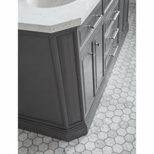 Load image into Gallery viewer, Water Creation 72&quot; Palace Collection Quartz Carrara Cashmere Grey Bathroom Vanity Set With Hardware And F2-0009 Faucets, Mirror in Polished Nickel (PVD) Finish- Water Creation
