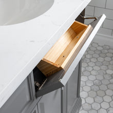Load image into Gallery viewer, Water Creation 72&quot; Palace Collection Quartz Carrara Cashmere Grey Bathroom Vanity Set With Hardware And F2-0012 Faucets in Chrome Finish- Water Creation
