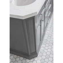 Load image into Gallery viewer, Water Creation 72&quot; Palace Collection Quartz Carrara Cashmere Grey Bathroom Vanity Set With Hardware And F2-0012 Faucets, Mirror in Chrome Finish- Water Creation