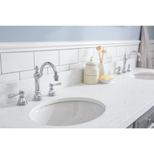 Load image into Gallery viewer, Water Creation 72&quot; Palace Collection Quartz Carrara Cashmere Grey Bathroom Vanity Set With Hardware And F2-0012 Faucets, Mirror in Chrome Finish- Water Creation