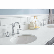 Load image into Gallery viewer, Water Creation 72&quot; Palace Collection Quartz Carrara Cashmere Grey Bathroom Vanity Set With Hardware And F2-0012 Faucets in Chrome Finish- Water Creation