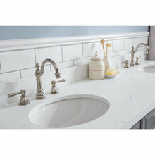 Load image into Gallery viewer, Water Creation 72&quot; Palace Collection Quartz Carrara Cashmere Grey Bathroom Vanity Set With Hardware And F2-0012 Faucets, Mirror in Polished Nickel (PVD) Finish- Water Creation