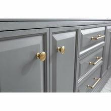 Load image into Gallery viewer, Water Creation 72&quot; Palace Collection Quartz Carrara Cashmere Grey Bathroom Vanity Set With Hardware in Satin Gold Finish And Only Mirrors in Chrome Finish- Water Creation