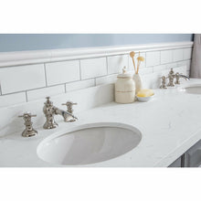 Load image into Gallery viewer, Water Creation 72&quot; Palace Collection Quartz Carrara Cashmere Grey Bathroom Vanity Set With Hardware And F2-0013 Faucets in Polished Nickel (PVD) Finish- Water Creation