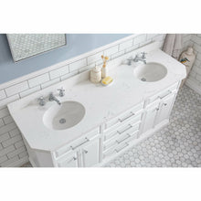 Load image into Gallery viewer, Water Creation 72&quot; Palace Collection Quartz Carrara Pure White Bathroom Vanity Set With Hardware And F2-0009 Faucets, Mirror in Chrome Finish- Water Creation