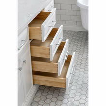 Load image into Gallery viewer, Water Creation 72&quot; Palace Collection Quartz Carrara Pure White Bathroom Vanity Set With Hardware, Mirror in Chrome Finish- Water Creation