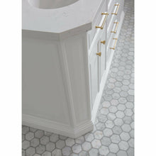 Load image into Gallery viewer, Water Creation 72&quot; Palace Collection Quartz Carrara Pure White Bathroom Vanity Set With Hardware And F2-0012 Faucets in Satin Gold Finish And Only Mirrors in Chrome Finish- Water Creation