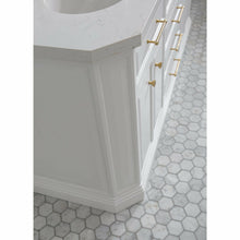 Load image into Gallery viewer, Water Creation 72&quot; Palace Collection Quartz Carrara Pure White Bathroom Vanity Set With Hardware And F2-0013 Faucets in Satin Gold Finish And Only Mirrors in Chrome Finish- Water Creation