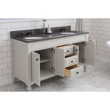 Load image into Gallery viewer, Water Creation Potenza 60&quot; Bathroom Vanity in Earl Grey with Blue Limestone Top with Faucet and Small Mirror- Water Creation