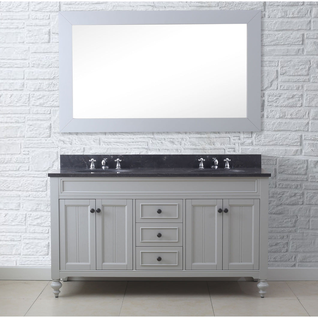 Water Creation 60 Inch Earl Grey Double Sink Bathroom Vanity From The Potenza Collection- Water Creation