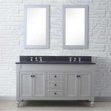 Load image into Gallery viewer, Water Creation 60 Inch Earl Grey Double Sink Bathroom Vanity With 2 Matching Framed Mirrors From The Potenza Collection- Water Creation