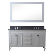 Load image into Gallery viewer, Water Creation 60 Inch Earl Grey Double Sink Bathroom Vanity With Matching Framed Mirror From The Potenza Collection- Water Creation