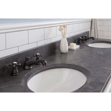 Load image into Gallery viewer, Water Creation Potenza 72&quot; Bathroom Vanity in Earl Grey with Blue Limestone Top with Faucet and Small Mirror- Water Creation