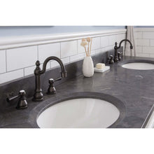 Load image into Gallery viewer, Water Creation Potenza 72&quot; Bathroom Vanity in Earl Grey with Blue Limestone Top with Faucet and Small Mirror- Water Creation