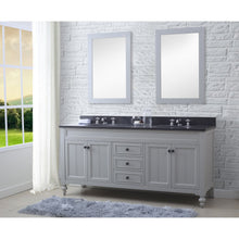Load image into Gallery viewer, Water Creation 72 Inch Earl Grey Double Sink Bathroom Vanity With 2 Matching Framed Mirrors And Faucets From The Potenza Collection- Water Creation
