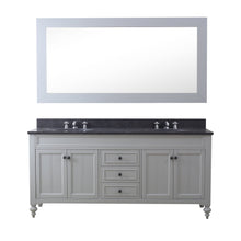 Load image into Gallery viewer, Water Creation 72 Inch Earl Grey Double Sink Bathroom Vanity With Matching Framed Mirror And Faucets From The Potenza Collection- Water Creation