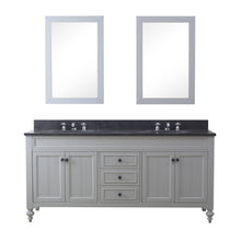 Load image into Gallery viewer, Water Creation 72 Inch Earl Grey Double Sink Bathroom Vanity With 2 Matching Framed Mirrors From The Potenza Collection- Water Creation