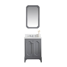 Load image into Gallery viewer, Water Creation Queen 24-Inch Single Sink Quartz Carrara Vanity In Cashmere Grey With Matching Mirror(s) and F2-0012-01-TL Lavatory Faucet(s)- Water Creation