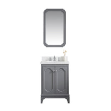 Load image into Gallery viewer, Water Creation Queen 24-Inch Single Sink Quartz Carrara Vanity In Cashmere Grey With Matching Mirror(s) and F2-0013-01-FX Lavatory Faucet(s)- Water Creation