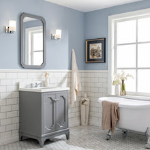 Load image into Gallery viewer, Water Creation Queen 24-Inch Single Sink Quartz Carrara Vanity In Cashmere Grey- Water Creation