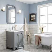 Load image into Gallery viewer, Water Creation Queen 24-Inch Single Sink Quartz Carrara Vanity In Cashmere Grey With Matching Mirror(s) and F2-0012-01-TL Lavatory Faucet(s)- Water Creation
