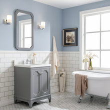 Load image into Gallery viewer, Water Creation Queen 24-Inch Single Sink Quartz Carrara Vanity In Cashmere Grey With Matching Mirror(s) and F2-0012-01-TL Lavatory Faucet(s)- Water Creation