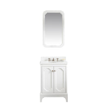 Load image into Gallery viewer, Water Creation Queen 24-Inch Single Sink Quartz Carrara Vanity In Pure White- Water Creation