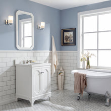 Load image into Gallery viewer, Water Creation Queen 24-Inch Single Sink Quartz Carrara Vanity In Pure White With Matching Mirror(s)- Water Creation