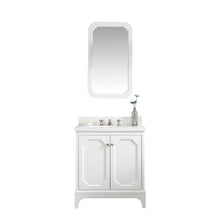 Load image into Gallery viewer, Water Creation Queen 30-Inch Single Sink Quartz Carrara Vanity In Pure White With Matching Mirror(s)- Water Creation