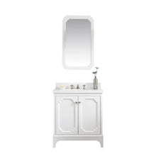 Load image into Gallery viewer, Water Creation Queen 30-Inch Single Sink Quartz Carrara Vanity In Pure White  With F2-0009-05-BX Lavatory Faucet(s)- Water Creation
