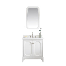 Load image into Gallery viewer, Water Creation Queen 30-Inch Single Sink Quartz Carrara Vanity In Pure White With Matching Mirror(s) and F2-0012-05-TL Lavatory Faucet(s)- Water Creation