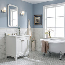 Load image into Gallery viewer, Water Creation Queen 30-Inch Single Sink Quartz Carrara Vanity In Pure White- Water Creation