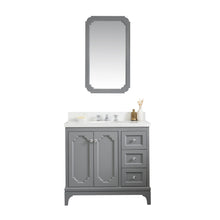 Load image into Gallery viewer, Water Creation Queen 36-Inch Single Sink Quartz Carrara Vanity In Cashmere Grey- Water Creation
