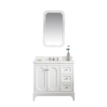 Load image into Gallery viewer, Water Creation Queen 36-Inch Single Sink Quartz Carrara Vanity In Pure White With Matching Mirror(s) and F2-0012-05-TL Lavatory Faucet(s)- Water Creation