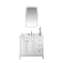 Load image into Gallery viewer, Water Creation Queen 36-Inch Single Sink Quartz Carrara Vanity In Pure White With Matching Mirror(s) and F2-0012-05-TL Lavatory Faucet(s)- Water Creation