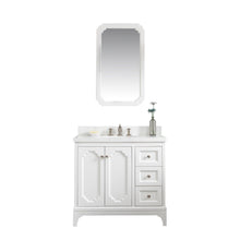 Load image into Gallery viewer, Water Creation Queen 36-Inch Single Sink Quartz Carrara Vanity In Pure White With Matching Mirror(s) and F2-0013-05-FX Lavatory Faucet(s)- Water Creation