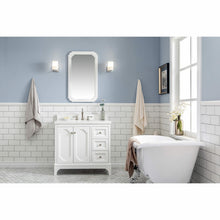 Load image into Gallery viewer, Water Creation Queen 36-Inch Single Sink Quartz Carrara Vanity In Pure White With Matching Mirror(s) and F2-0009-05-BX Lavatory Faucet(s)- Water Creation